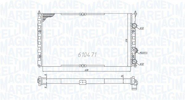 MAGNETI MARELLI Радиатор, охлаждение двигателя 350213842000